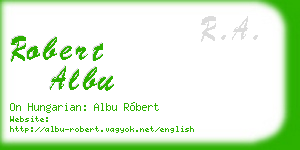 robert albu business card